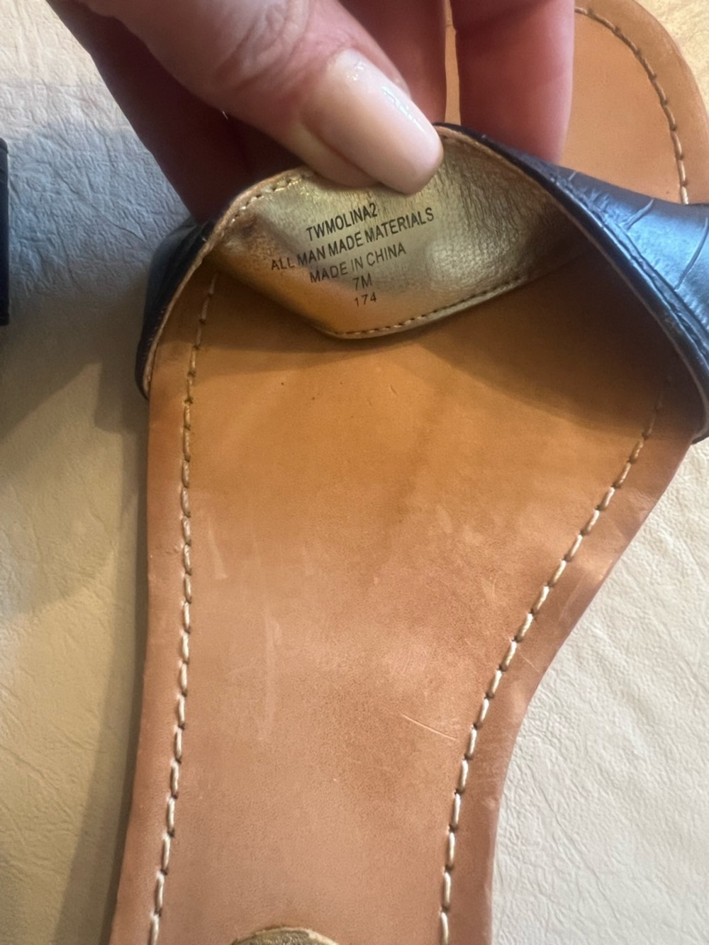 Tommy Hilfiger Navy Croc-Embossed Ankle-Strap Sandals - Picture 8 of 8